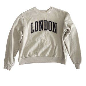 Hollister London Graphic Crewneck Sweatshirt XS Cream